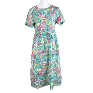 The Vermont Country Store Floral Cotton Midi Dress Size Medium